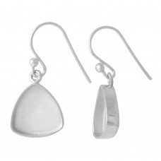 Trillion shape silver blank bezel cup casting earring for stone setting